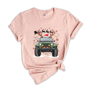 Offroad Christmas Shirt, Santa's Car Shirt, Offroad Lovers Xmas Shirt, Merry Christmas Tee, Santa's Sleigh Shirt