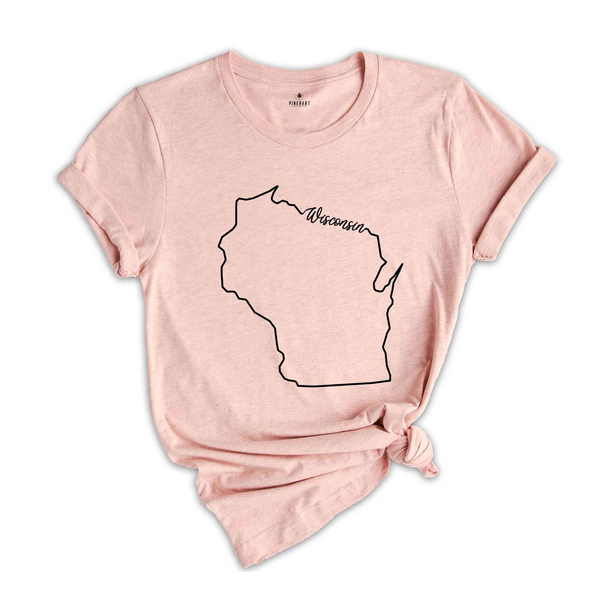 Wisconsin State Shirt, The USA State Shirt, Wisconsin USA Shirt, Wisconsin Map Outline Shirt, US Outline Shirt, United States Shirt