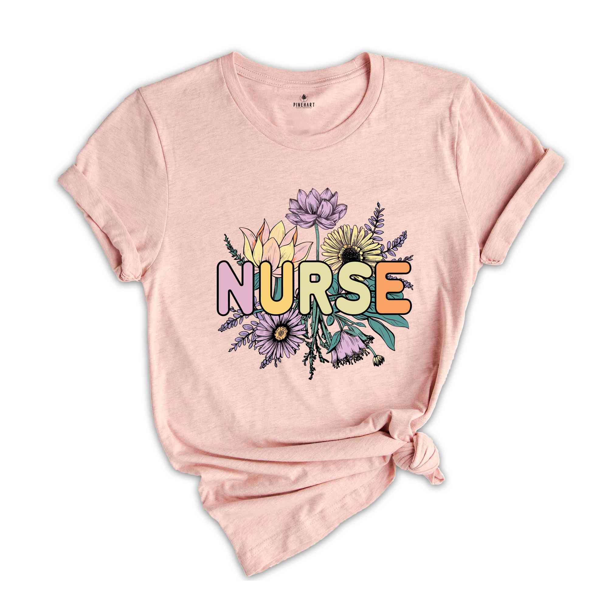 Nurse Flower Shirt, Gift For Nurse, Nursing Student Shirt, Registered Nurse, Graduation Shirt, Nursing School Tee, RN Tee, Nurse Shirt