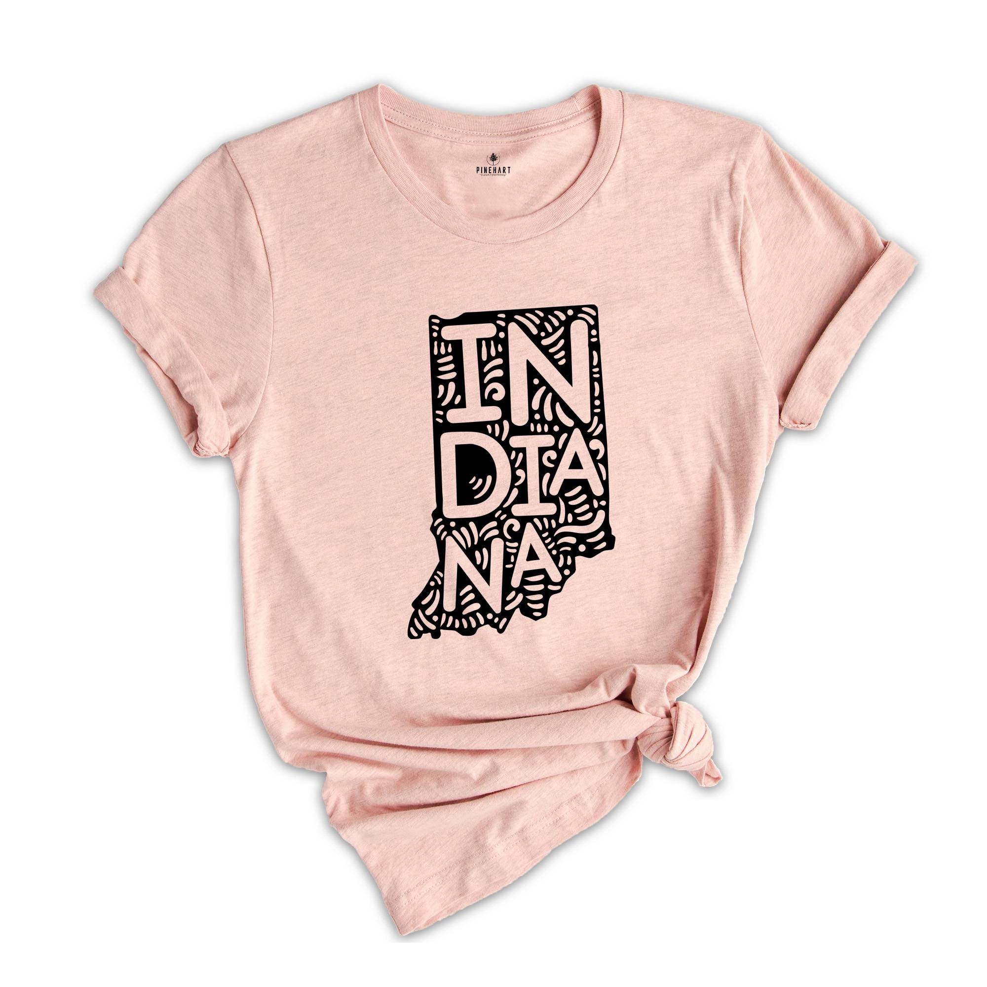 Indiana State Shirt, Indiana State Map Shirt, Indiana Travel Gift, Indiana Apparel, Indiana Tee, Indiana Travel T-Shirt