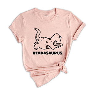 Readasaurus Shirt, Reading Book Shirt, Gift For Bookworms, Booksellers Gift, Gift For Teachers, Readers T-Shirt, Learn to Read Tee