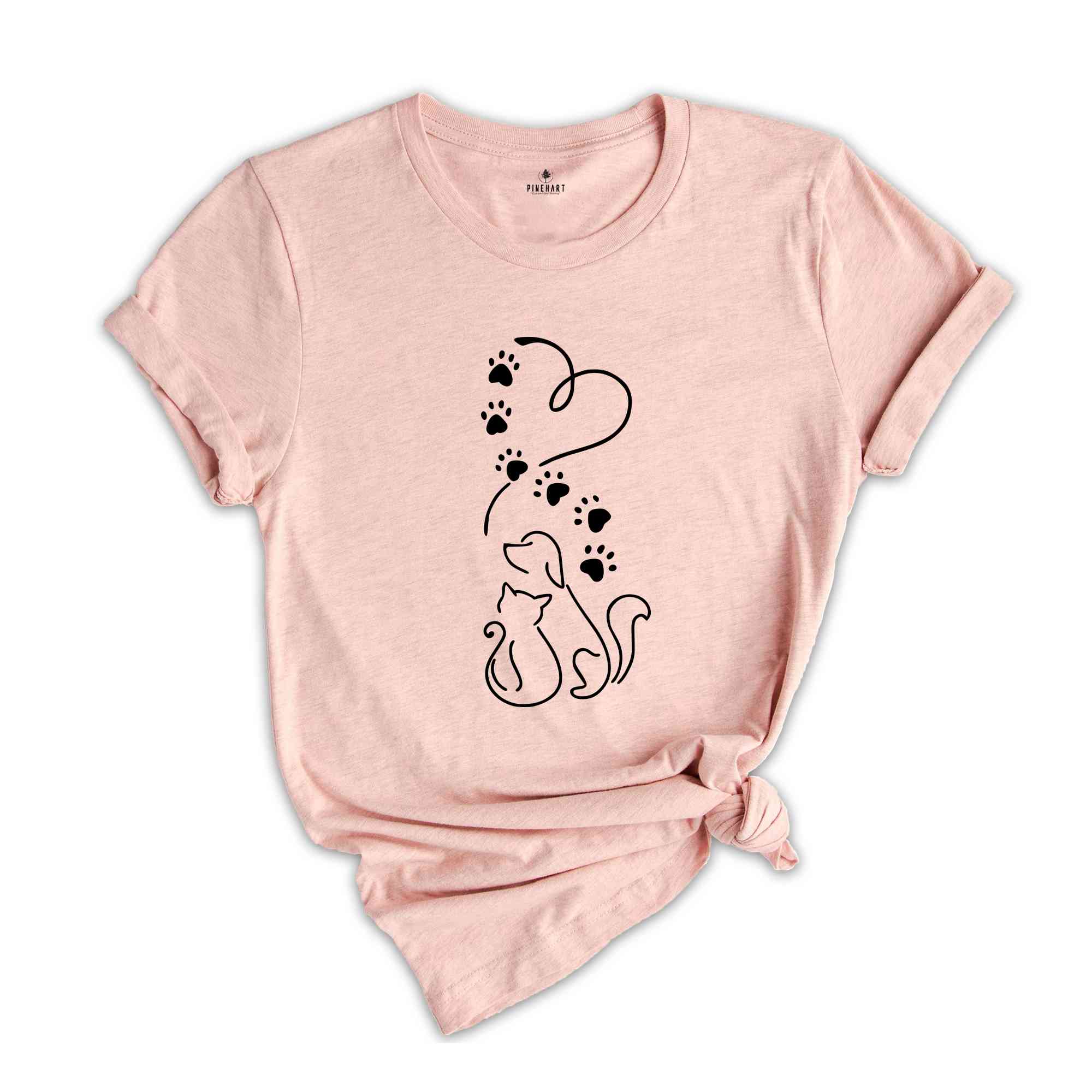 Dog and Cat Heart T-Shirt, Valentine Days Tee, Cat Owner Gifts, Fur Mama Shirt, Cute Veterinarian Shirt, Gift For Cat and Dog Lover