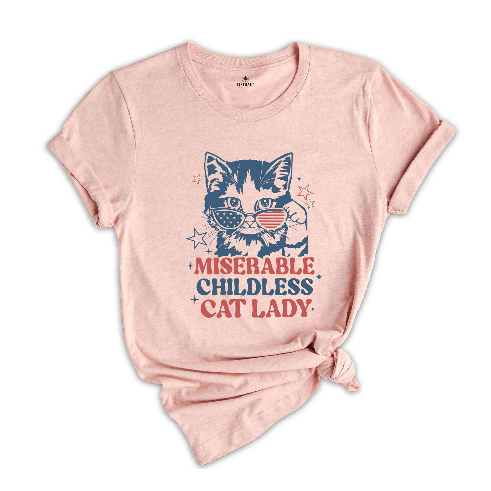 Miserable Childless Cat Lady T-Shirt, Vote Kamala Harris Shirt, Usa Elections Shirts, Gifts For Kamala Harris Supporters