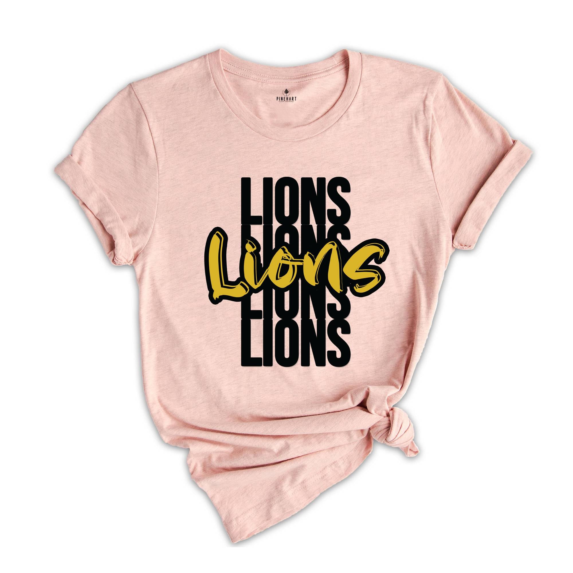 Team Mascot T-Shirt, Lions Team Shirt, Lions Football Shirt, Lions Fan Gift, Lions School Tee, Lions School Spirit