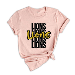 Team Mascot T-Shirt, Lions Team Shirt, Lions Football Shirt, Lions Fan Gift, Lions School Tee, Lions School Spirit