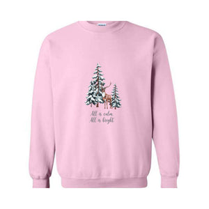 All Is Calm All Is Bright Sweatshirt, Family Christmas Sweater, Christmas Sweatshirts for Women, Merry Christmas Sweatshirt