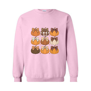 Retro Fall Sweatshirt, Coquette Bow Sweatshirt, Pumpkin Coquette Sweatshirt, Cute Autumn Sweatshirt, Fall Sweatshirt, Thanksgiving Sweater