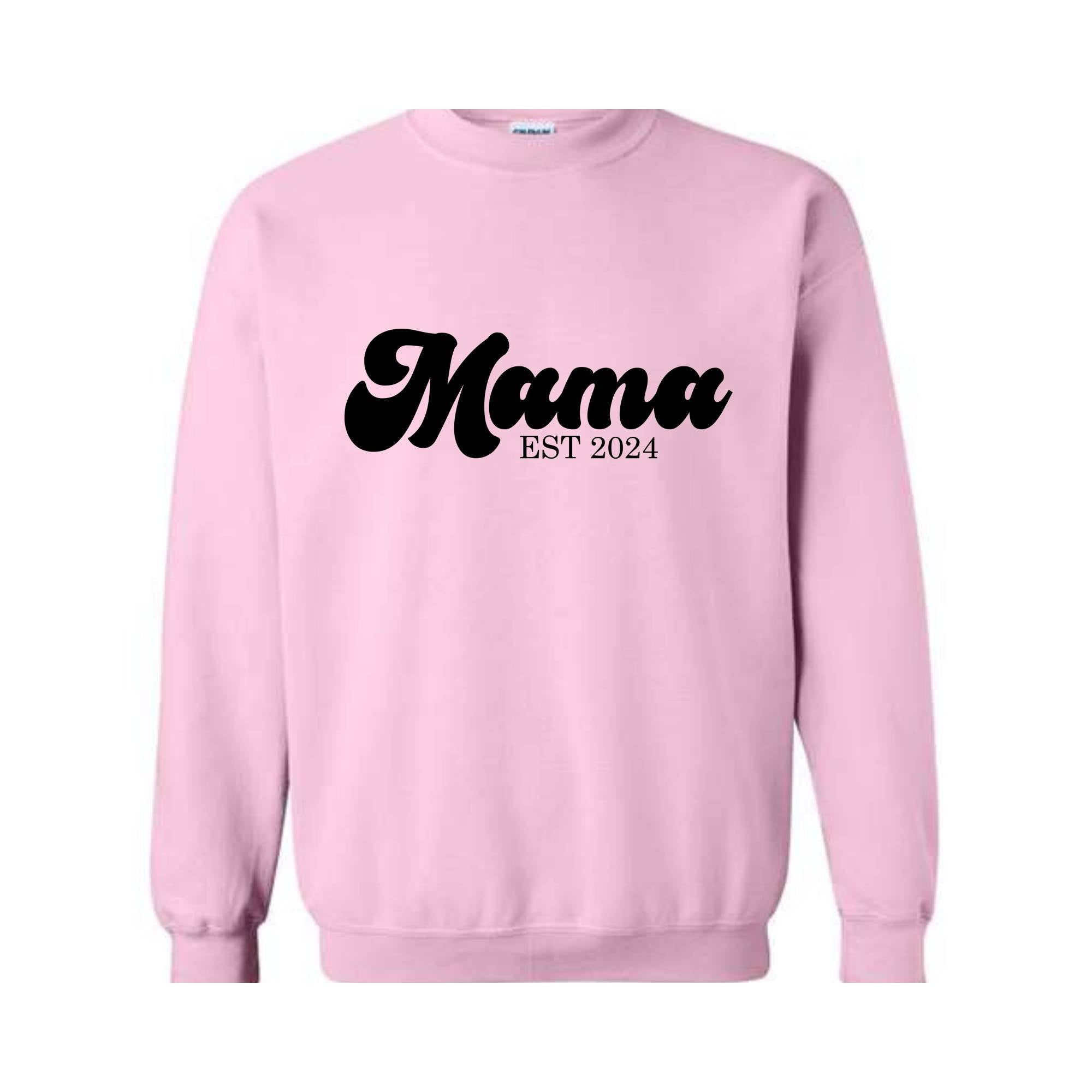 Mama Est 2024 Sweatshirt, Mama Sweatshirt, Mama To Be Hoodie, Future Mama Gift, New Mama Sweatshirt, Pregnancy Hoodie, Baby Shower Sweater