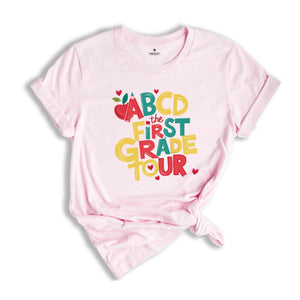 First Grade Teacher Shirts, Team Teacher Tshirts, Back To School Shirt 1st Grade Teacher Shirt First Day Tee, ABCD Tee Rock This School Year