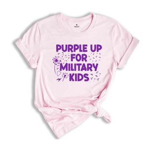 Purple Up for Military Kids Crewneck Sweatshirt, Military Child Month Awareness Shirt, Military Gifts for Kids, Military Kids Cotton Shirt