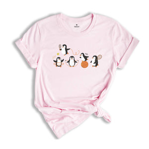 Cute Funny Penguins Doing Sports Vintage Shirt, Penguin Lover Penguin Awareness Day, Cute Animal Birthday Gift