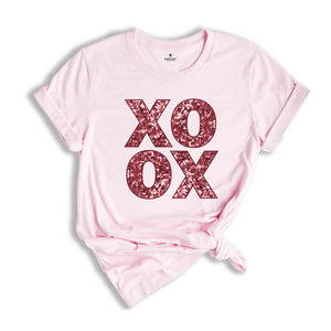 XOXO Shirt, Pink XOXO Shirt, Valentines Day Shirt, Cute Valentines Day Shirt, Valentines Day, Glitter Shirt