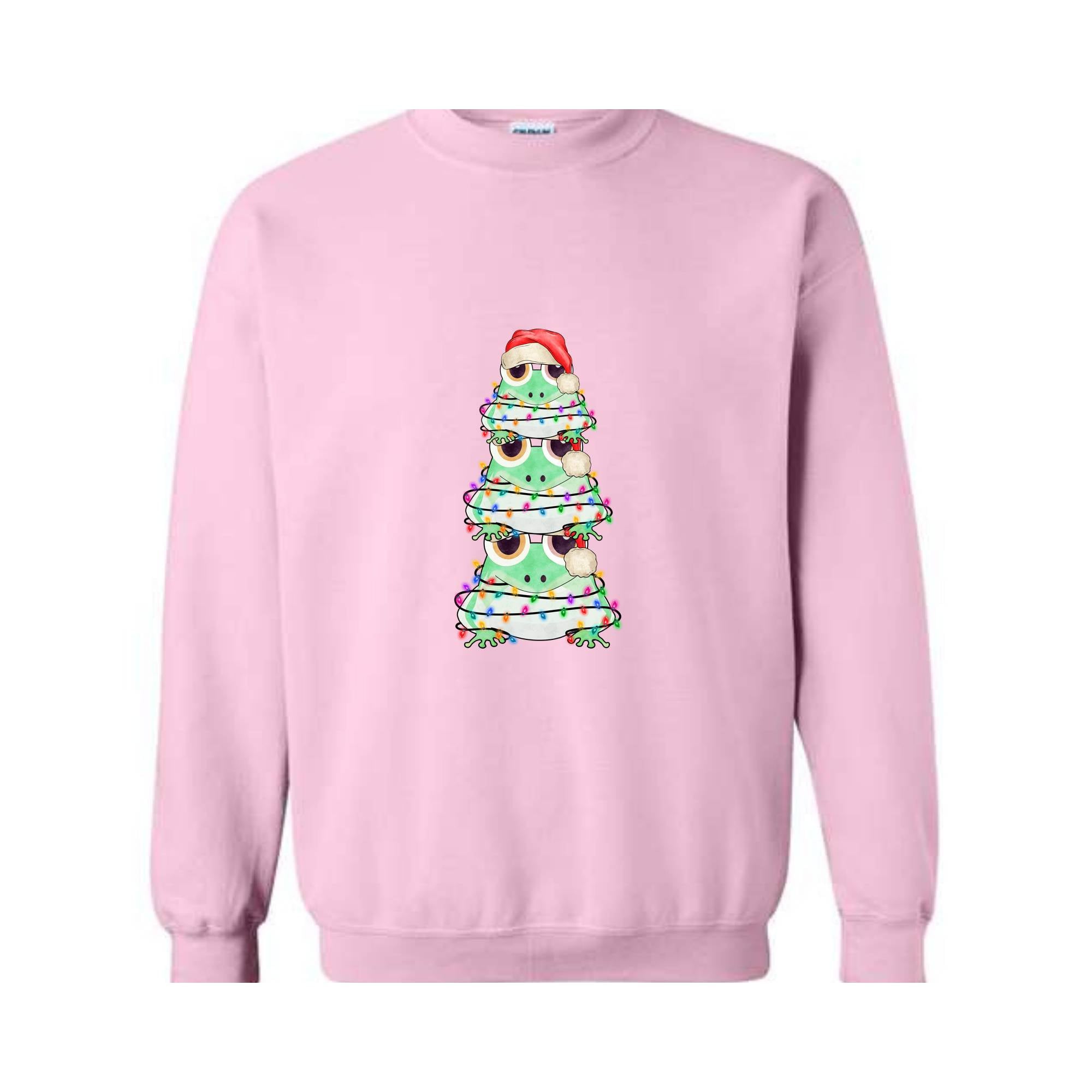 Frog Christmas Tree Sweatshirt, Cute Frog Christmas Sweater, Frog Lover Hoodie, Women Christmas Christmas Sweatshirt, Animal Lover Hoodie