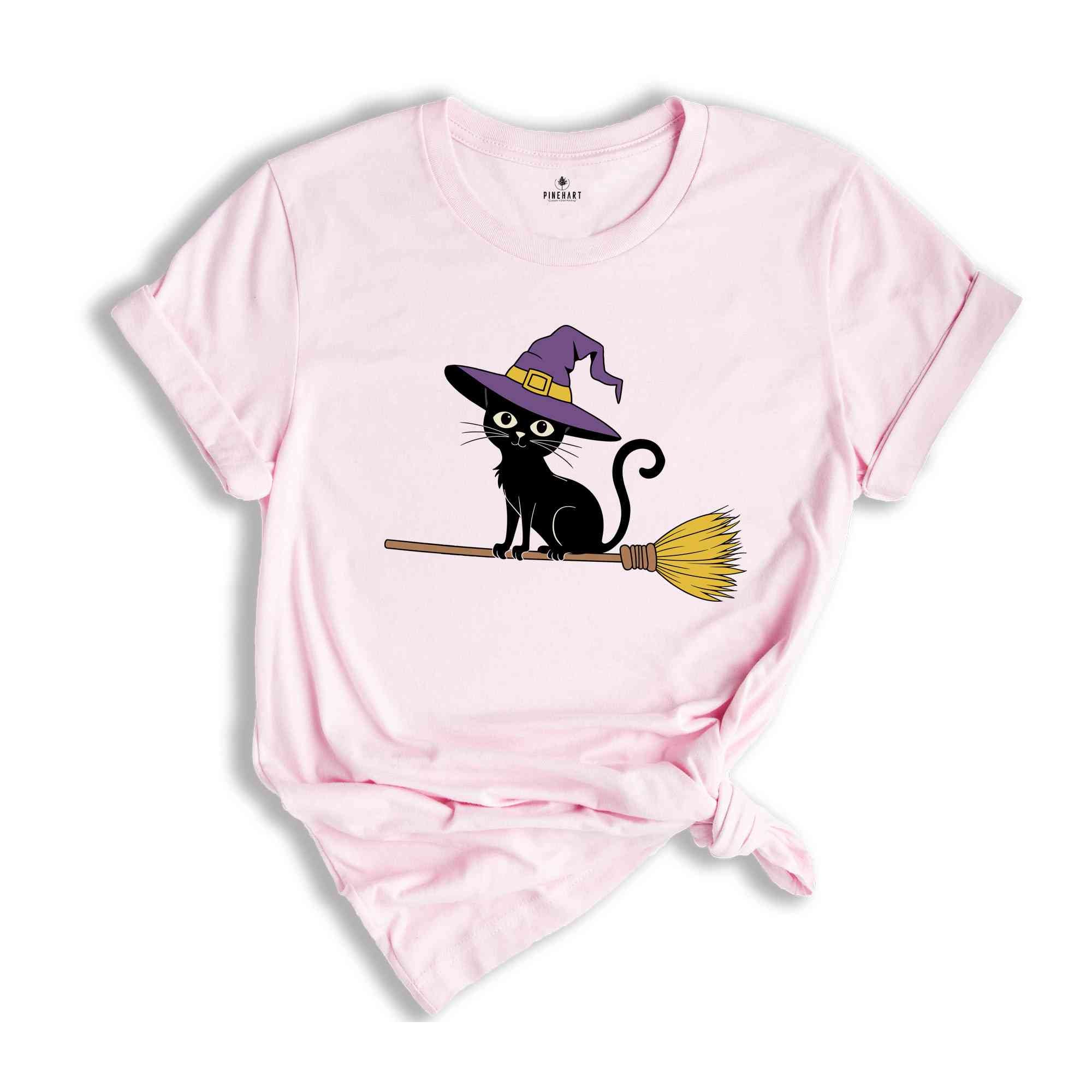 Black Cat Halloween Shirt, Witch Cat Shirt, Halloween Shirt, Gift For Halloween, Halloween Cat Shirt, Funny Cat Shirt, Cat Lovers Shirt