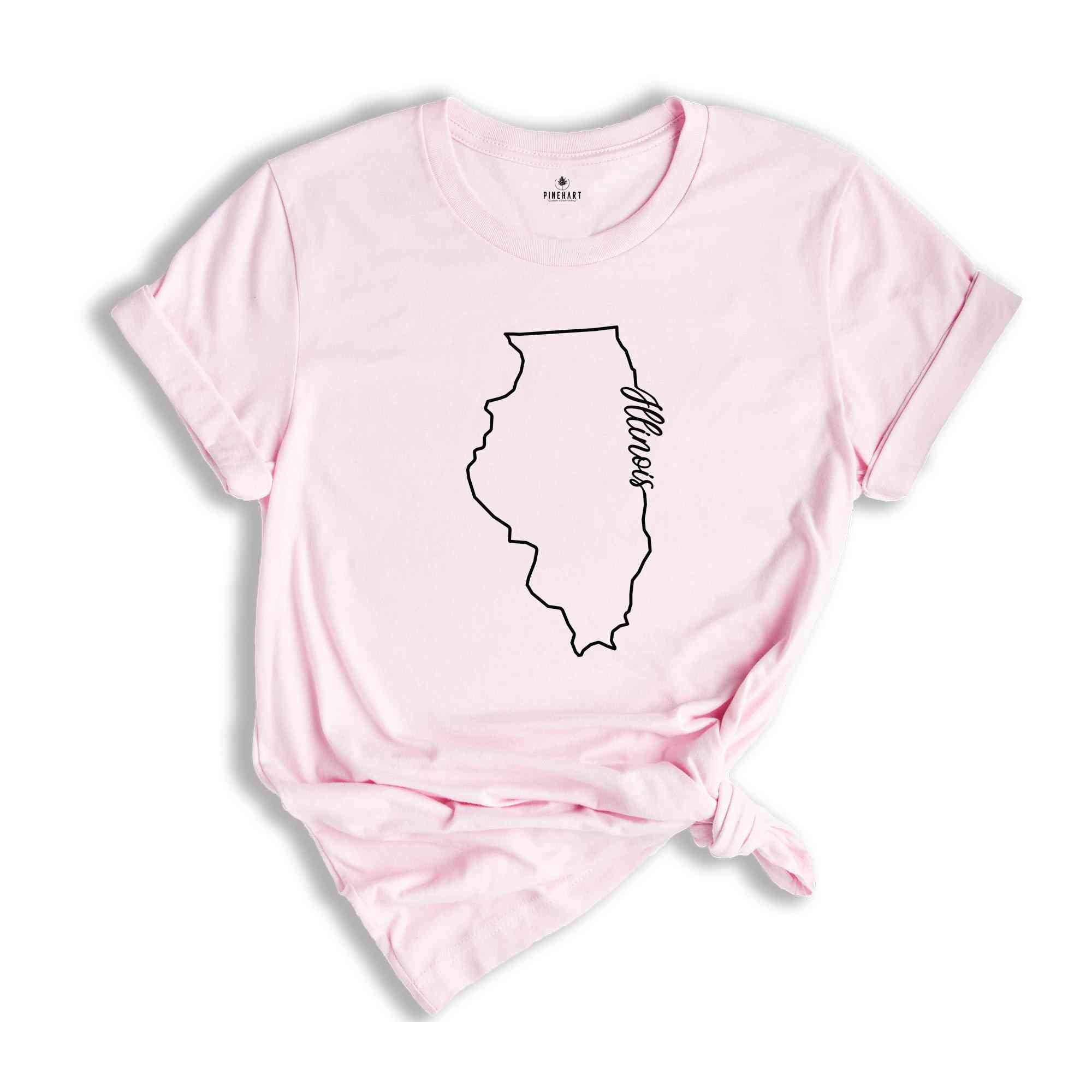 Illinois State Shirt, The USA State Shirt, Illinois USA Shirt, Illinois Map Outline Shirt, US Outline Shirt, United States Shirt