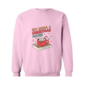 Hot Cocoa & Christmas Movies Sweatshirt, Christmas Sweatshirt, Retro Christmas Sweatshirt, Christmas Couple Sweatshirt