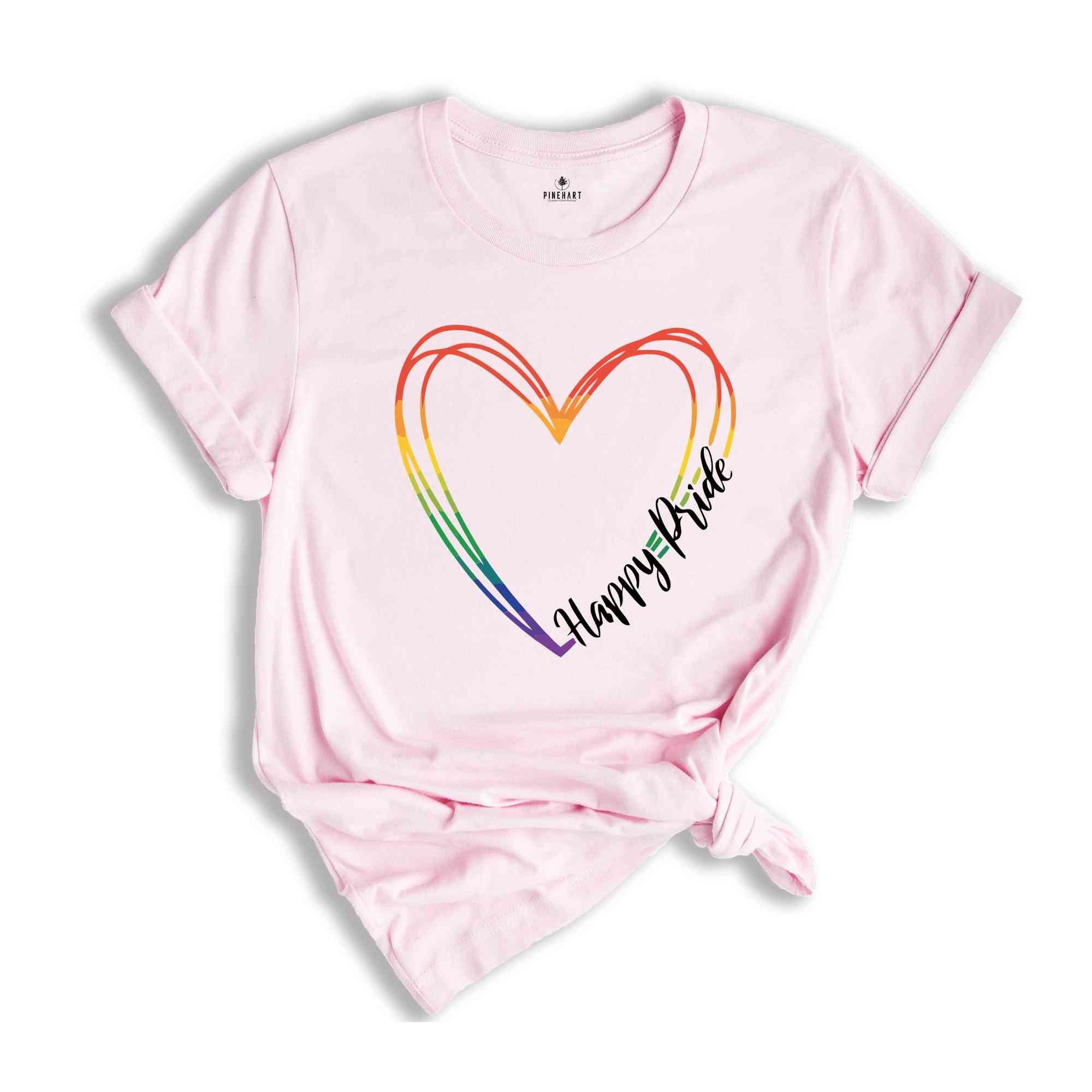 Happy Pride Shirt, Pride Month Shirt, Pride Heart Shirt, Pride Rainbow Shirt, Rainbow Heart Shirt, Pride Month Gift, Bisexual Shirt