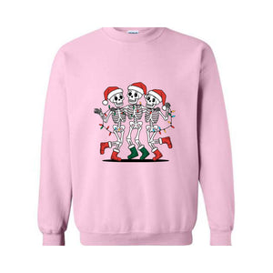 Christmas Skeleton Sweatshirt, Dancing Skeleton Sweatshirt, Funny Christmas Hoodie, Dance Skeleton Hoodie, Funny Skeleton Hoodie