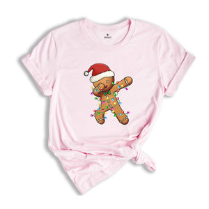 Christmas Gingerbread Dabbing Shirt, Christmas Cookie Shirt, Christmas Light Gingerbread Shirt, Christmas Gift, New Year Tee