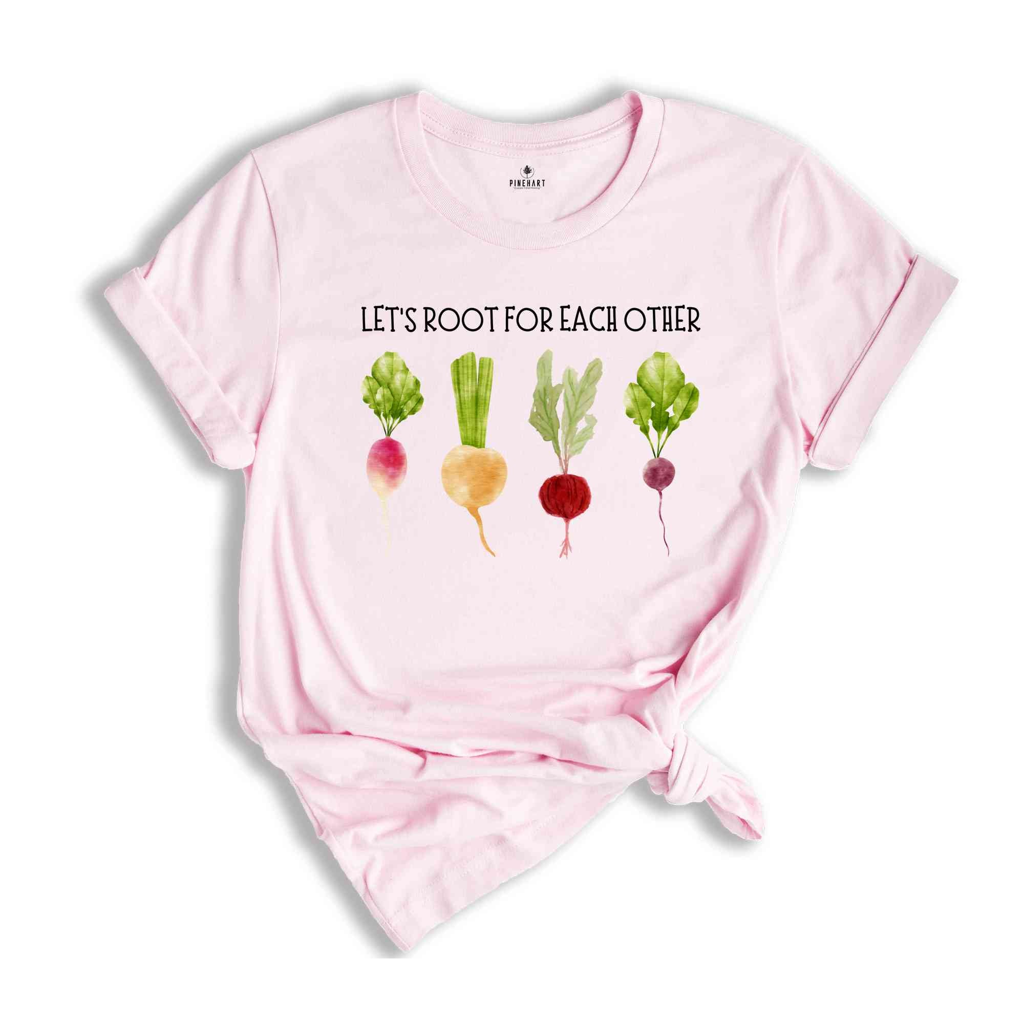 Lets Roots For Each Other Vegetable Shirt, Uplifting Tshirt, Gardening Tee, Turnip Gift, Carrot Outfit, Black Carrot Tee