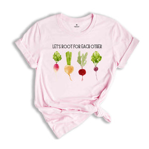 Lets Roots For Each Other Vegetable Shirt, Uplifting Tshirt, Gardening Tee, Turnip Gift, Carrot Outfit, Black Carrot Tee