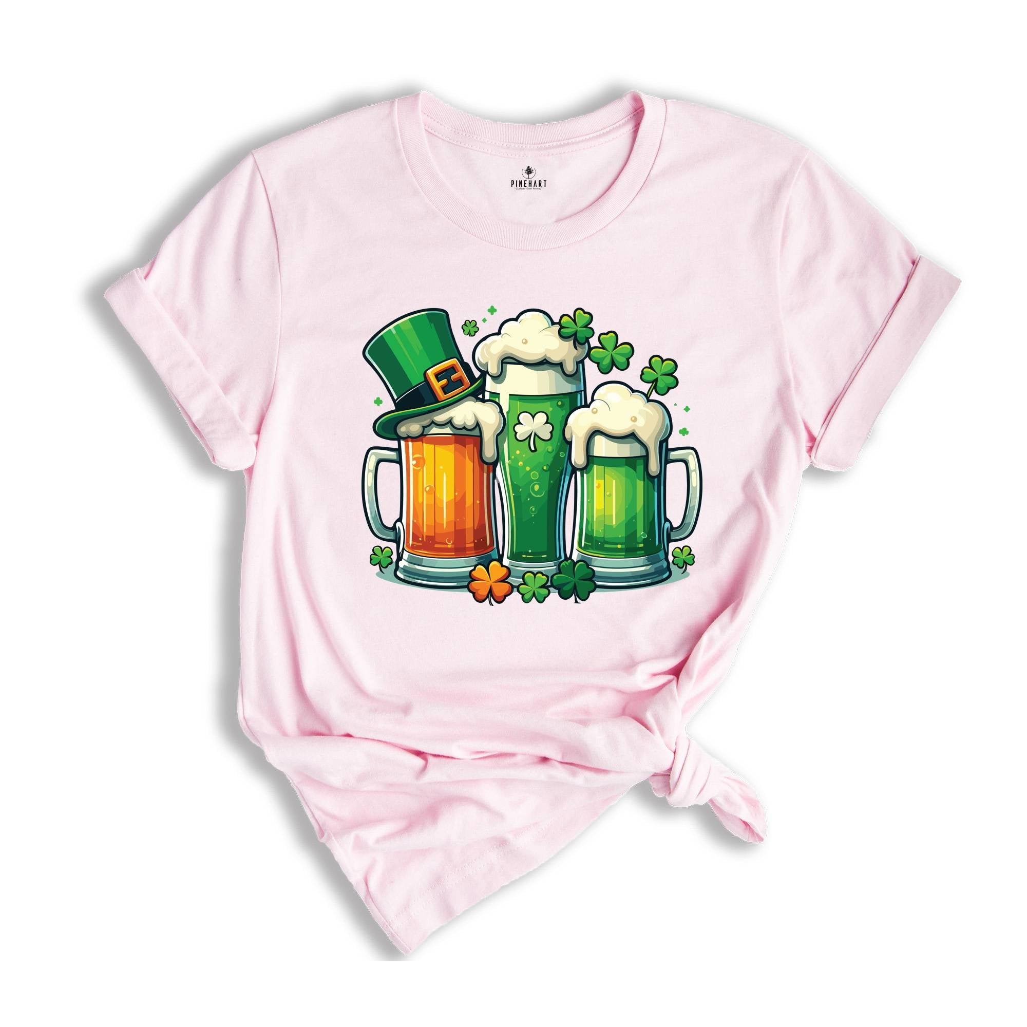 Irish Beer St. Patrick's Day Shirt, Paddy's Day Drinking Shirt, Shamrock Shirt, Ireland Flag Shirt, Beer Lover Shirt, Shamrock Beer Shirt