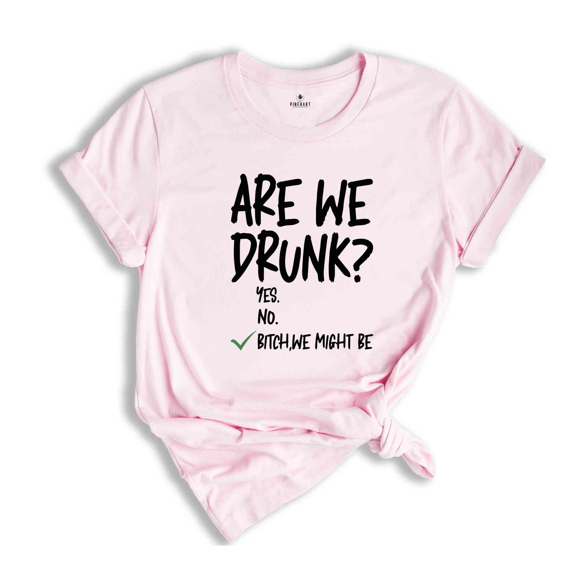 Are We Drunk Shirt, Drinking Tshirt, Alcohol Lover Tee, Funny Drunk Shirt, Drinking Party Gift, Besties Shirt, Bitch We Might Be Shirt