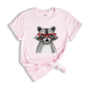 Raccoon Shirt, Cute Animal T-Shirt, Raccoon With Glasses, Raccoon Lover Shirt, Raccoon Gift, Raccoon Sweatshirt