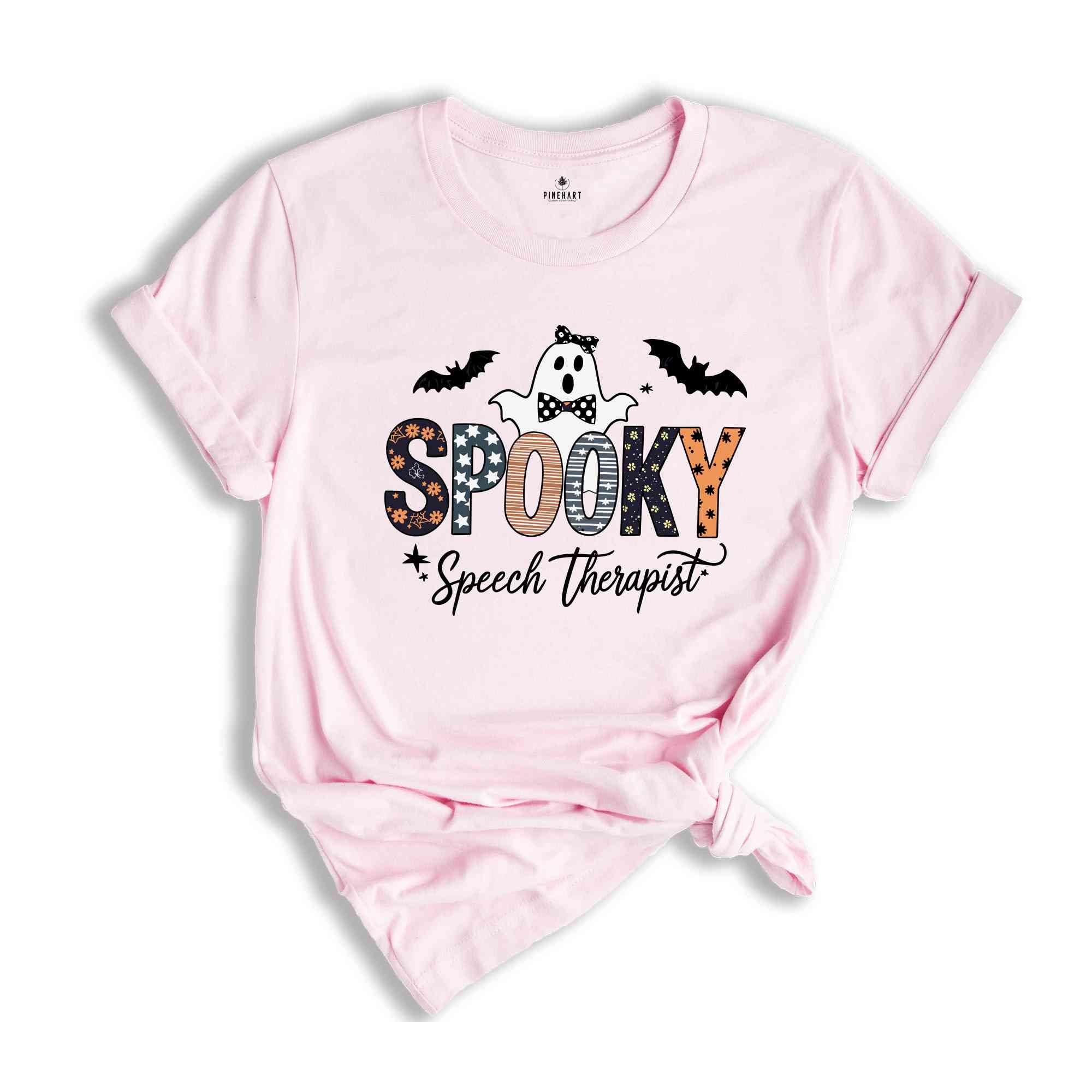 Spooky Speech Therapist Shirt, SLP Speech Therapist Halloween Shirt, Speech Language Pathologist Gift, Sign Language Shirt