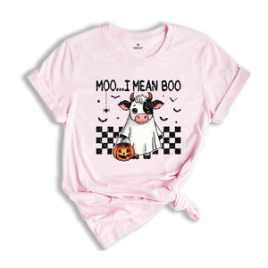 Moo I Mean Boo Shirt, Cute Halloween Shirt, Cow Halloween Shirt, Spooky Vibes Shirt, Cow Lover Shirt, Animal Lover Shirt, Halloween Gift