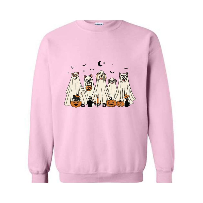 Halloween Dog Sweatshirt, Ghost Dog Sweatshirt, Halloween Sweater, Retro Spooky Season, Ghost Sweatshirt, Halloween Dog Sweatshirt