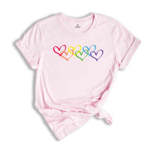 Rainbow Hearts Shirt, Love Is Love Shirt, Rainbow Shirt, Hearts Shirt, Pride Rainbow Shirt, Pride Heart Shirt, LGBT Shirt, Gay Shirt