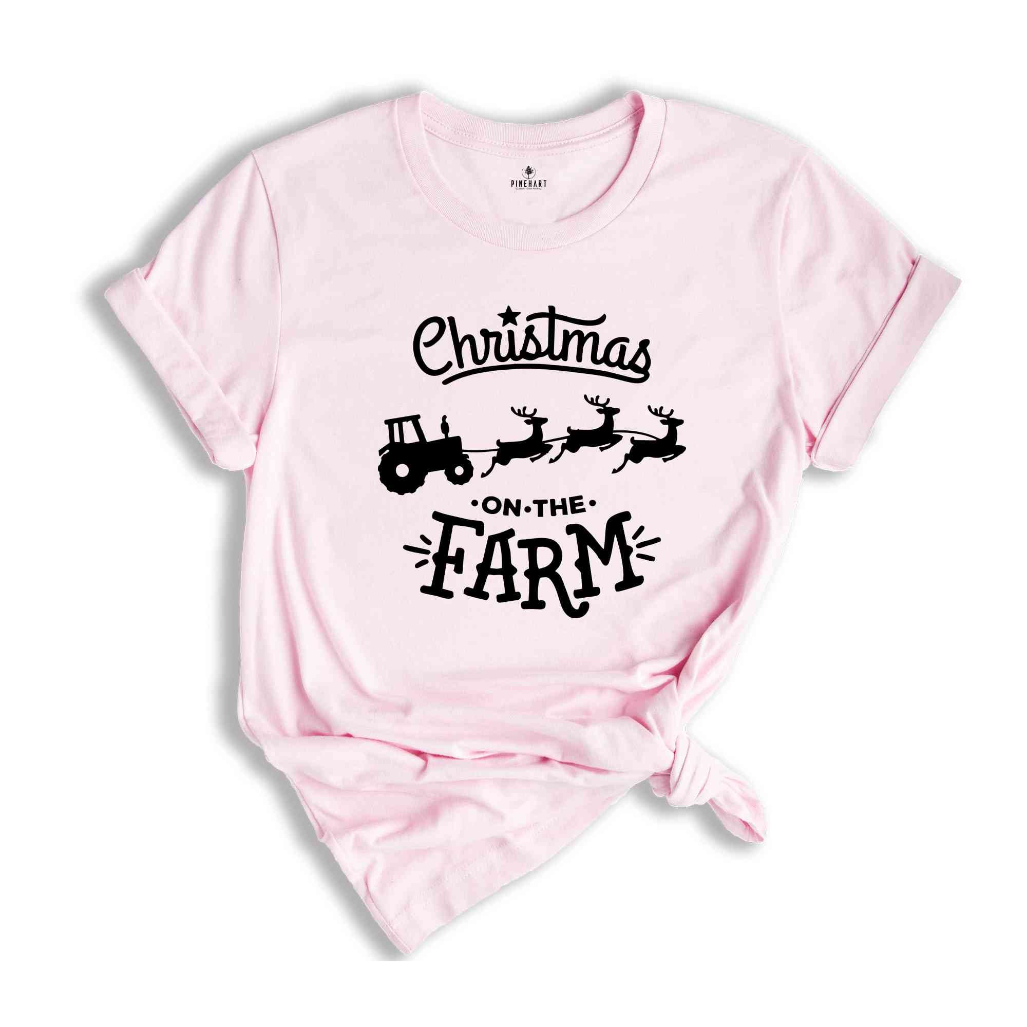 Christmas On The Farm Tee, Xmas Gift, Farmer Tee, Holiday Shirt, Family Matching, Farming Shirt, Christmas Farmer, Farmer Gift