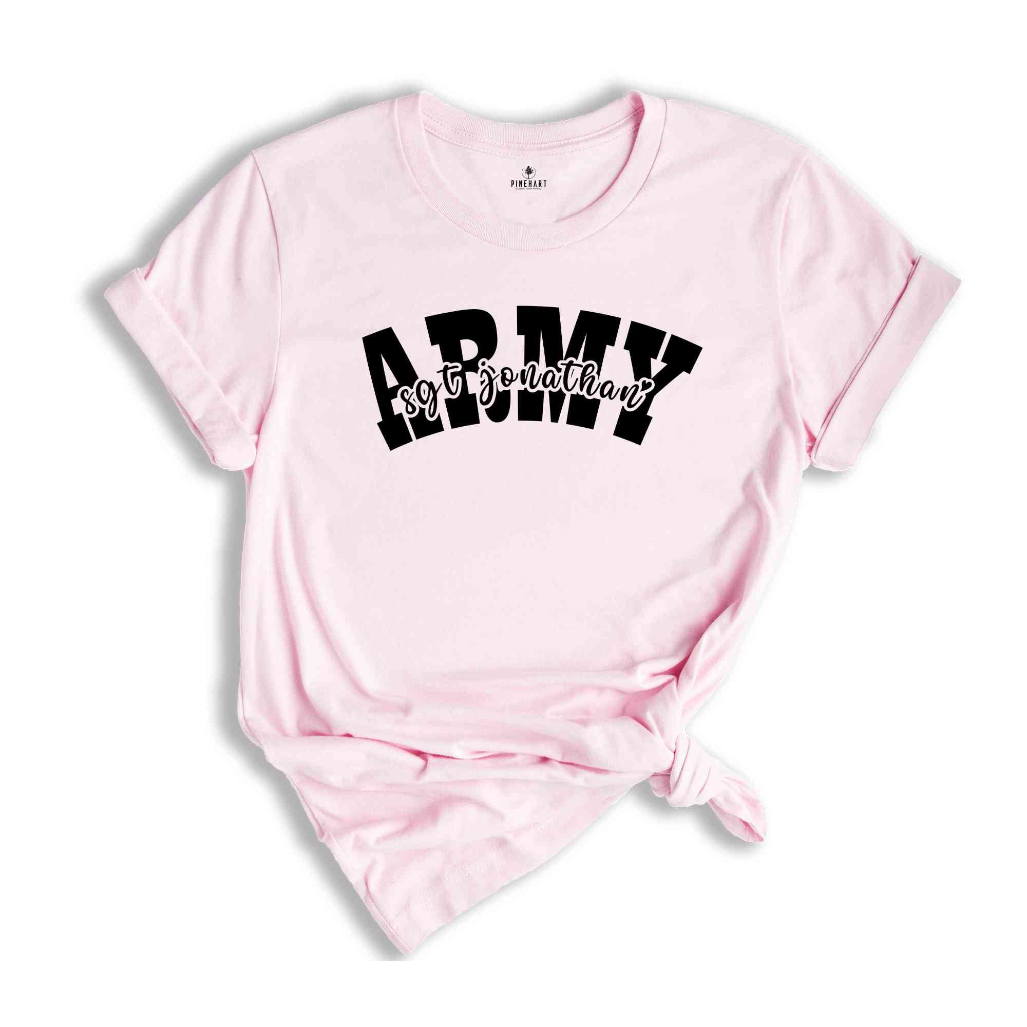 Army shirt with name, Personalized Army Shirt, Army shirt, Wife Gift, Trendy Army shirt, Mom Shirt, Custom Army Shirt