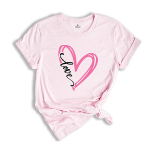 Love Shirt, Heart Shirt, Valentine's Day Shirt, Pink Heart Shirt, Valentine's Day Gift, Couple Shirt, Couple Love Shirt, Valentines Shirt