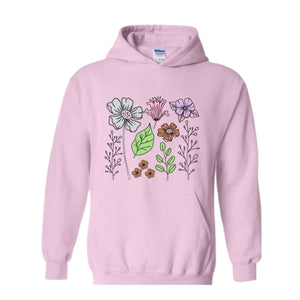 Boho Flower Sweatshirt Flowers Lovers Sweater Women Floral Minimalist Sweater Flower Print Sweatshirt Woman Gift Flower Sweatshirt