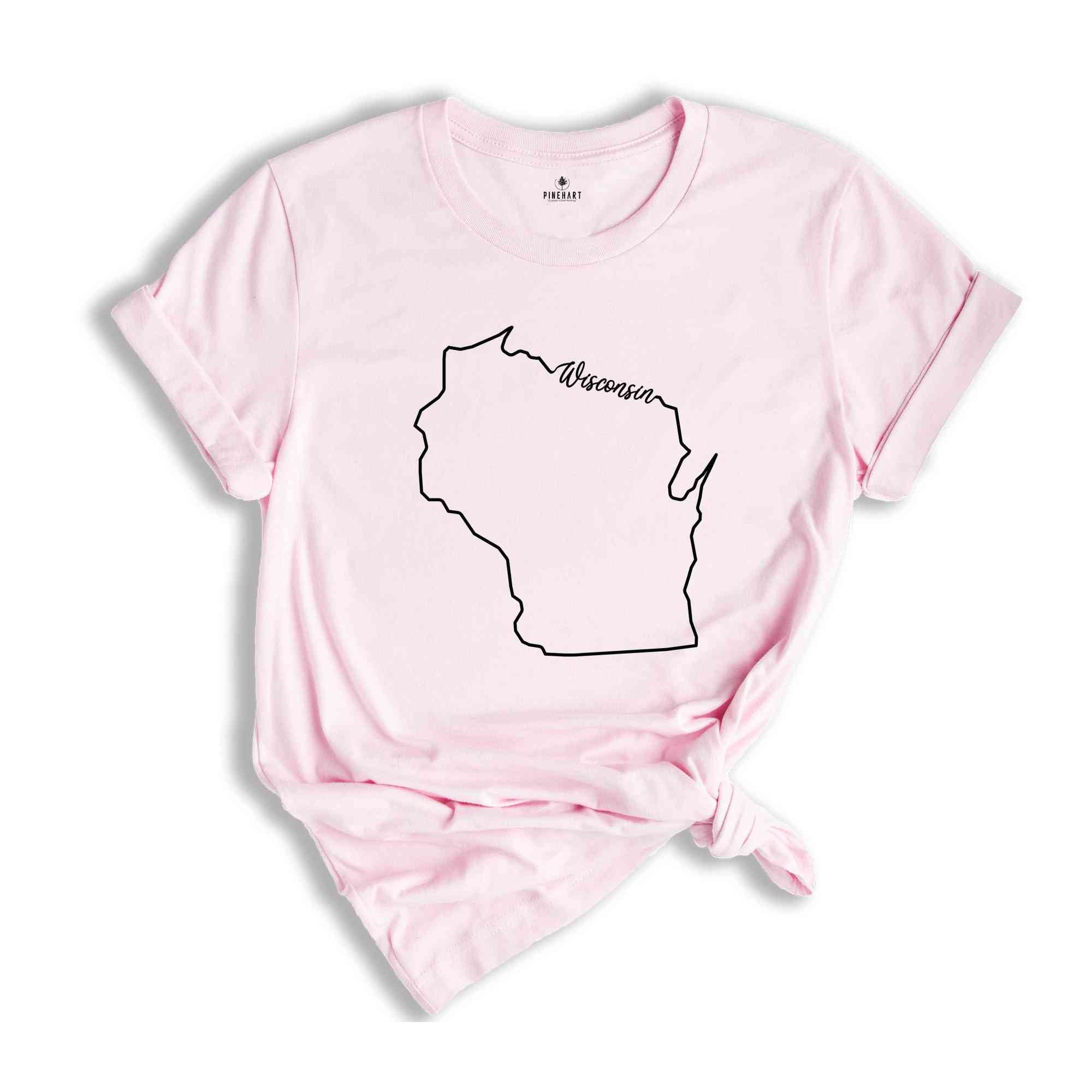 Wisconsin State Shirt, The USA State Shirt, Wisconsin USA Shirt, Wisconsin Map Outline Shirt, US Outline Shirt, United States Shirt