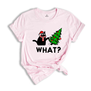 What Shirt, Funny Black Cat Shirt, Christmas Tree Cat What Shirt, Cat Lover Gift, Funny Cat Shirt, Cool Cat, Cat Shirt, What Shirt,