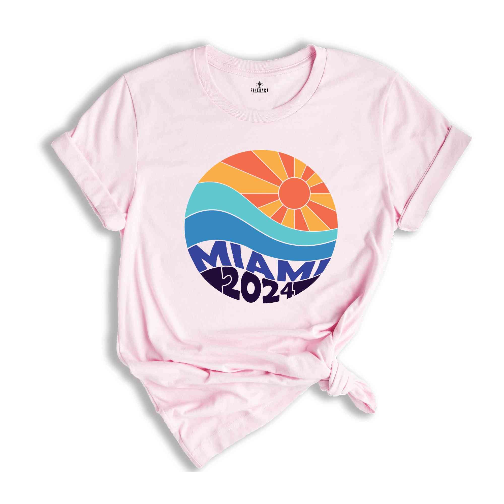 Miami 2024 Shirt, Sun Shirt, Summer Shirt, Vacation Shirt, Summer Trip Shirt, Beach Vibes Shirt, Beach Shirt, Vacay Mode Shirt