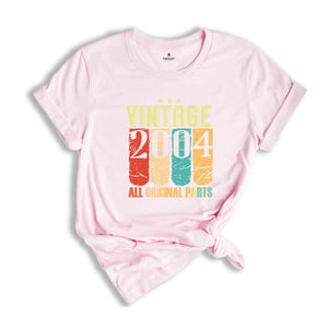 Vintage 2004 All Original Parts Shirt, Retro Vintage 2004 Shirt, Twentieth Birthday Gift, Vintage Original Parts Shirt