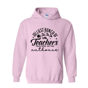 Jolliest Bunch of Teachers Sweatshirt, Teacher Christmas Sweater, School Christmas Sweatshirt, Xmas Teacher Hoodie