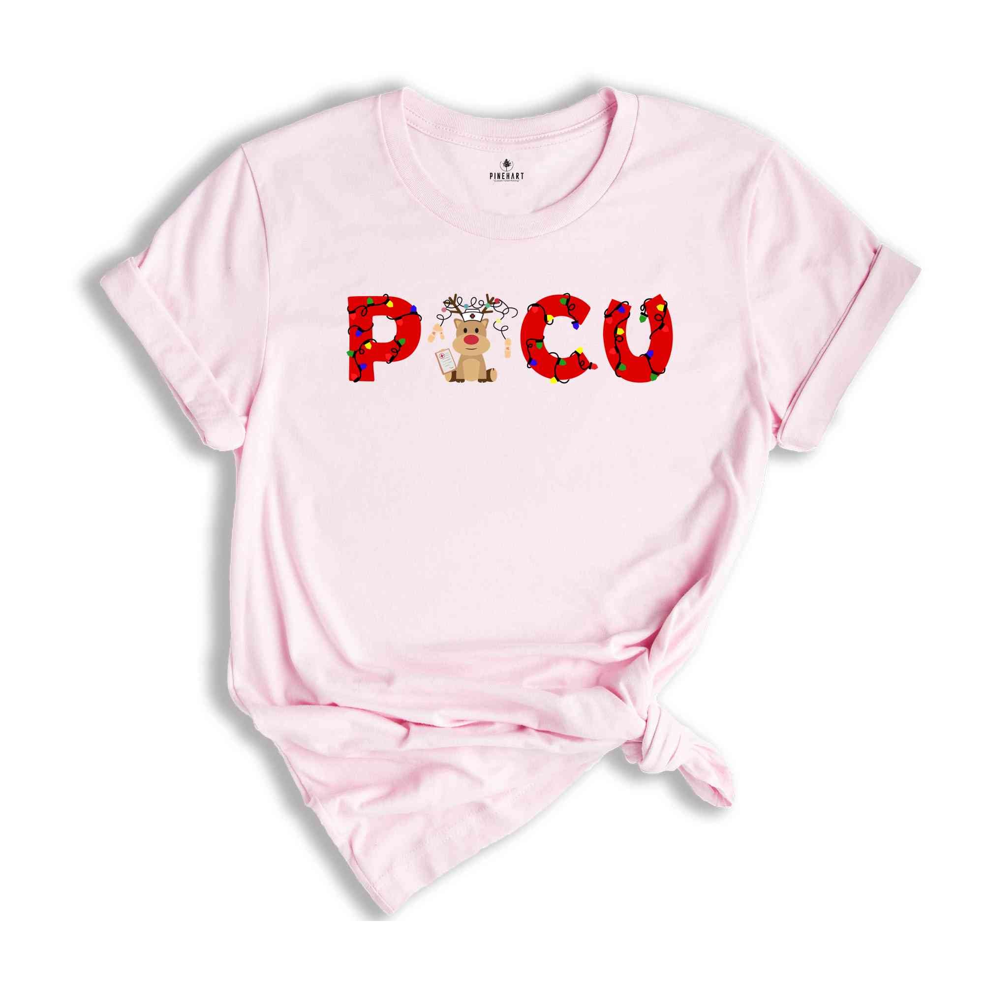 Picu Nurse Christmas Shirt, PICU Xmas Holiday T-Shirt, Pediatric Intensive Care Nurse Christmas Tee, Pediatric ICU Nurse Reindeer Shirt