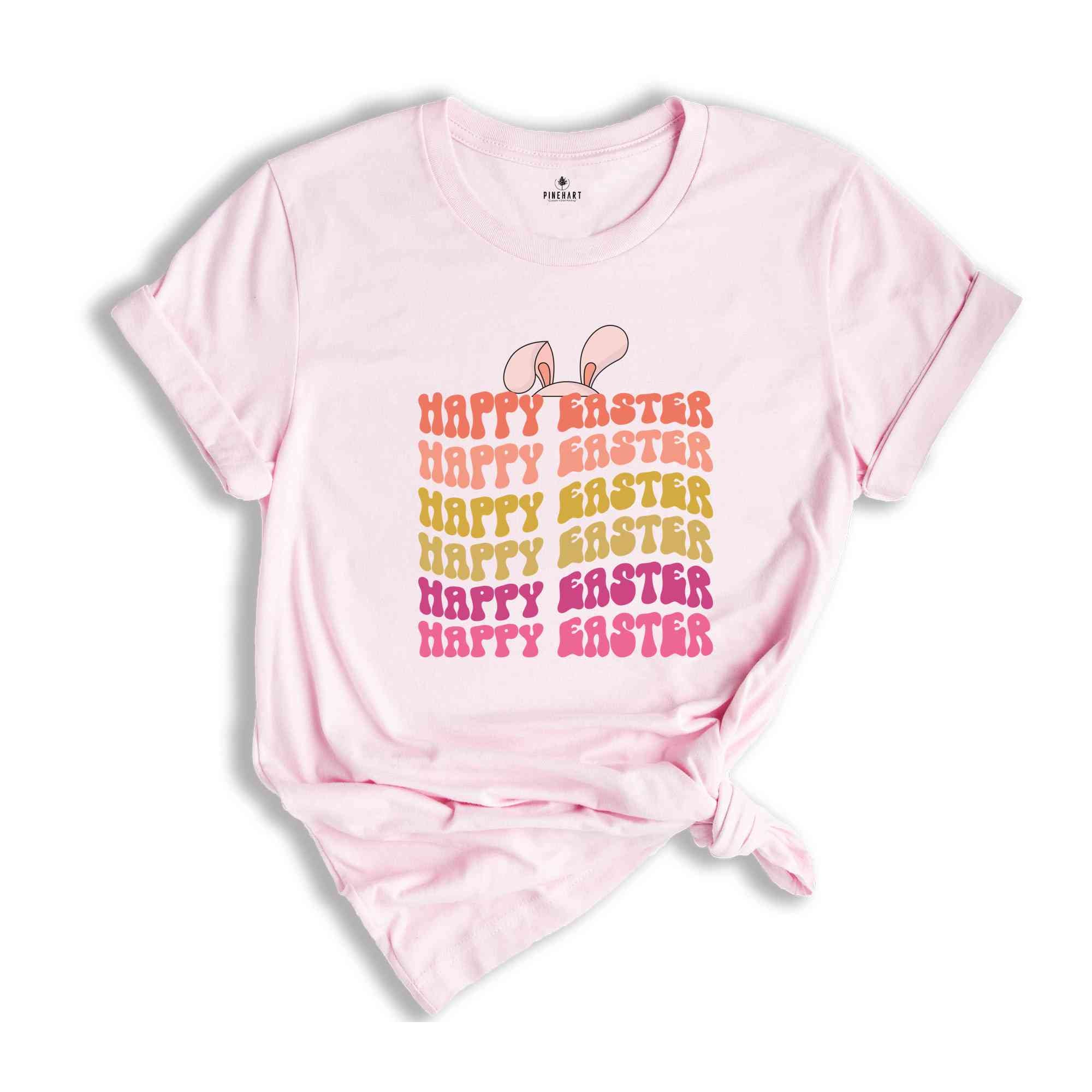 Retro Happy Easter Shirt, Bunny Shirt, Retro Easter Tee, Easter T-Shirt, Kids Easter Shirt, Easter Day Gift, Easter Party Shirt, Cute Bunny