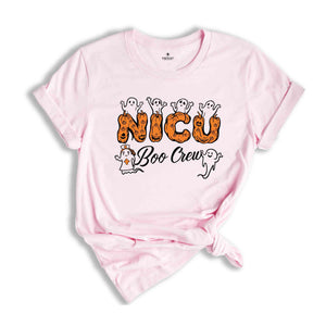 NICU Boo Crew T-Shirt, Halloween NICU Nurse Shirt, Spooky Neonatal Intensive Care Unit Nurse Gifts For Halloween