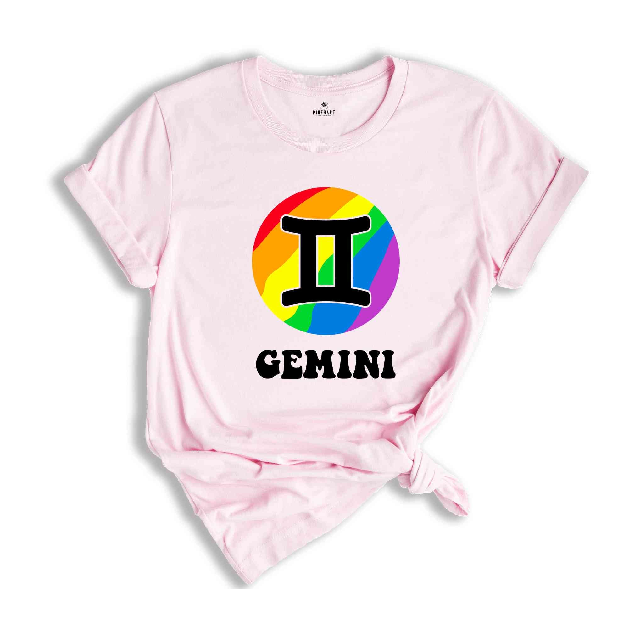 Gemini LGBT Shirt, Zodiac Sign Shirt, Gemini Birthday Shirt, LGBTQ Pride Shirt, Pride Month Shirt, Rainbow Shirt, Zodiac Tshirt