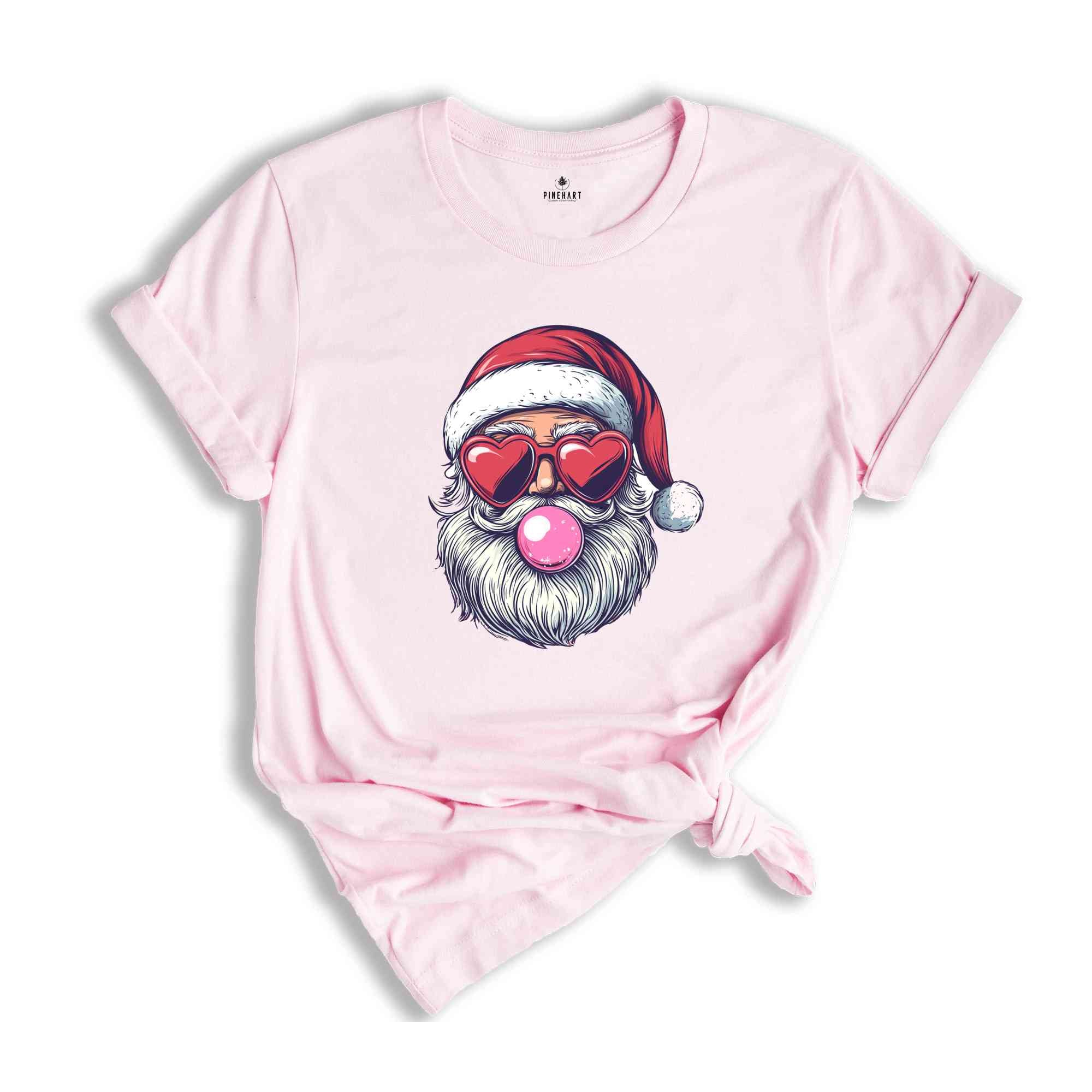 Retro Santa Blowing Bubble Shirt, Santa Claus Shirt, Santa Face Shirt, Funny Christmas Shirt, Cute Christmas Shirt, Holiday Season Shirt