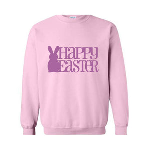 Happy Easter Sweatshirt, Rabbit Sweatshirt, Easter Sweater, Spring Sweatshirt, Easter Gift, Happy Rabbit Sweater