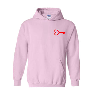 Heart Lock and Key Sweatshirt, Matching Couple Hoodie, Wedding Hoodie, Couple Valentines Gift, Love Hoodie, Valentine's Day Gift