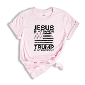 Jesus is My Savior Trump is My President T-Shirt, Trump 2024 Tee, Campaign Shirt, Religious Political Gifts, Usa Elections Shirt