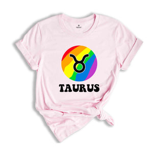 Taurus LGBT Shirt, Zodiac Sign Shirt, Taurus Birthday Shirt, LGBTQ Pride Shirt, Pride Month Shirt, Rainbow Shirt, Zodiac Tshirt